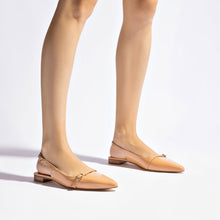 Load image into Gallery viewer, Ines Flat In Tan Patent Leather