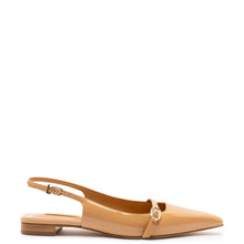 Load image into Gallery viewer, Ines Flat In Tan Patent Leather