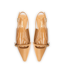 Load image into Gallery viewer, Ines Flat In Tan Patent Leather