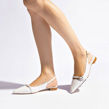 Load image into Gallery viewer, Ines Flat In White Patent Leather