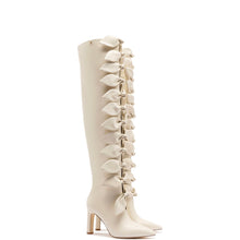 Load image into Gallery viewer, Larroudé for Jonathan Cohen: Tie Boot In Ivory Leather