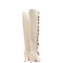 Load image into Gallery viewer, Larroudé for Jonathan Cohen: Tie Boot In Ivory Leather