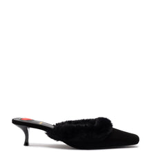 Load image into Gallery viewer, Amal Faux Fur Mule In Black Suede