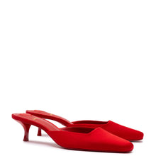 Load image into Gallery viewer, Amal Mule In Cherry Satin