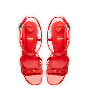 Brooks Sandal In Scarlet Patent Leather