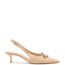 Load image into Gallery viewer, Larroudé x Libertine Eye Pump Lo In Beige Raffia