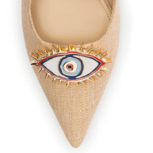 Load image into Gallery viewer, Larroudé x Libertine Eye Pump Lo In Beige Raffia