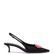 Load image into Gallery viewer, Larroudé x Libertine Lips Pump Lo In Black Fabric