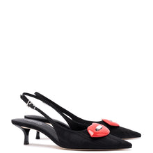 Load image into Gallery viewer, Larroudé x Libertine Lips Pump Lo In Black Fabric