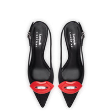 Load image into Gallery viewer, Larroudé x Libertine Lips Pump Lo In Black Fabric