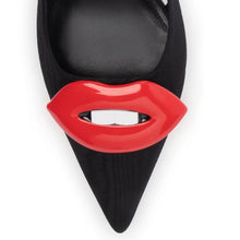 Load image into Gallery viewer, Larroudé x Libertine Lips Pump Lo In Black Fabric