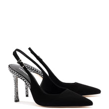 Load image into Gallery viewer, Kaitlan Crystal Pump In Black Suede