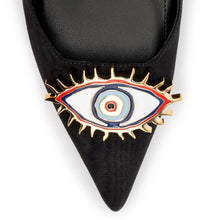 Load image into Gallery viewer, Larroudé x Libertine Eye Pump Hi In Black Fabric