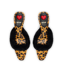 Load image into Gallery viewer, Amal Faux Fur Mule In Leopard Jacquard