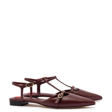 Load image into Gallery viewer, Grace Flat In Burgundy Leather