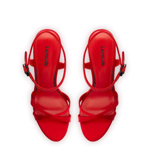 Angelina Sandal In Cherry Satin