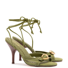 Load image into Gallery viewer, Verona Strappy Sandal In Seaweed Suede