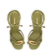 Load image into Gallery viewer, Verona Strappy Sandal In Seaweed Suede