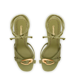 Verona Strappy Sandal In Seaweed Suede