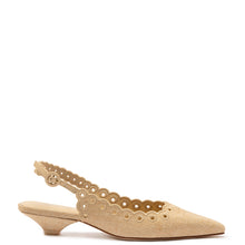 Load image into Gallery viewer, Florence Broderie Pump In Beige Raffia