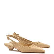 Load image into Gallery viewer, Florence Broderie Pump In Beige Raffia