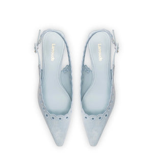 Florence Broderie Pump In Maya Denim