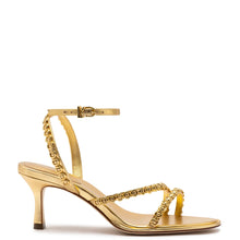 Load image into Gallery viewer, Milanina Mini Sandal In Gold Metallic Leather