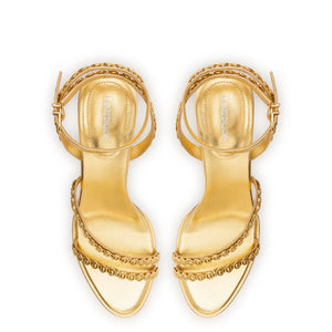 Milanina Mini Sandal In Gold Metallic Leather