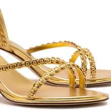 Load image into Gallery viewer, Milanina Mini Sandal In Gold Metallic Leather