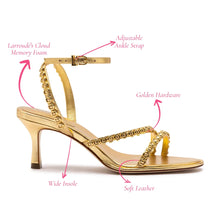 Load image into Gallery viewer, Milanina Mini Sandal In Gold Metallic Leather