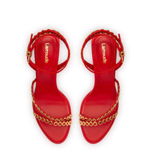 Load image into Gallery viewer, Milanina Mini Sandal In Scarlet Leather