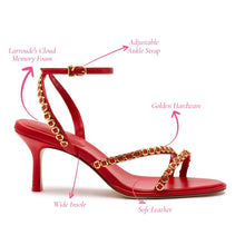 Load image into Gallery viewer, Milanina Mini Sandal In Scarlet Leather