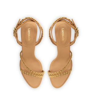 Milanina Mini Sandal In Tan Leather