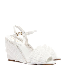 Load image into Gallery viewer, Yves Fringe Wedge In White Raffia