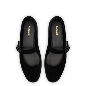 Verona Ballet Flat In Black Suede