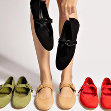 Load image into Gallery viewer, Verona Ballet Flat In Peanut Suede