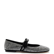 Load image into Gallery viewer, Verona Ballet Flat Crystal In Black Suede