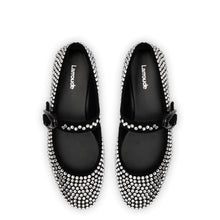 Load image into Gallery viewer, Verona Ballet Flat Crystal In Black Suede