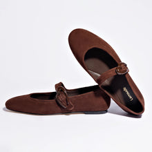 Load image into Gallery viewer, Verona Ballet Flat In Brown Suede