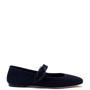 Verona Ballet Flat In Navy Suede