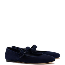 Load image into Gallery viewer, Verona Ballet Flat In Navy Suede