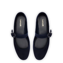 Load image into Gallery viewer, Verona Ballet Flat In Navy Suede