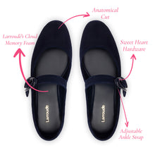 Load image into Gallery viewer, Verona Ballet Flat In Navy Suede