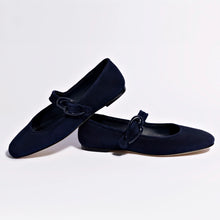 Load image into Gallery viewer, Verona Ballet Flat In Navy Suede