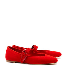 Load image into Gallery viewer, Verona Ballet Flat In Scarlet Suede