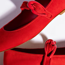 Load image into Gallery viewer, Verona Ballet Flat In Scarlet Suede