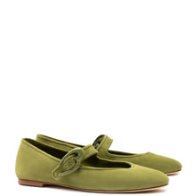 Load image into Gallery viewer, Verona Ballet Flat In Seaweed Suede