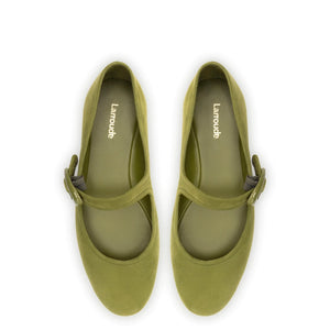 Verona Ballet Flat In Seaweed Suede