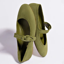 Load image into Gallery viewer, Verona Ballet Flat In Seaweed Suede