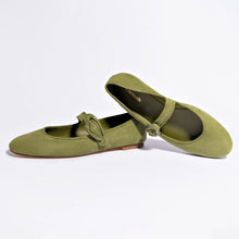 Load image into Gallery viewer, Verona Ballet Flat In Seaweed Suede